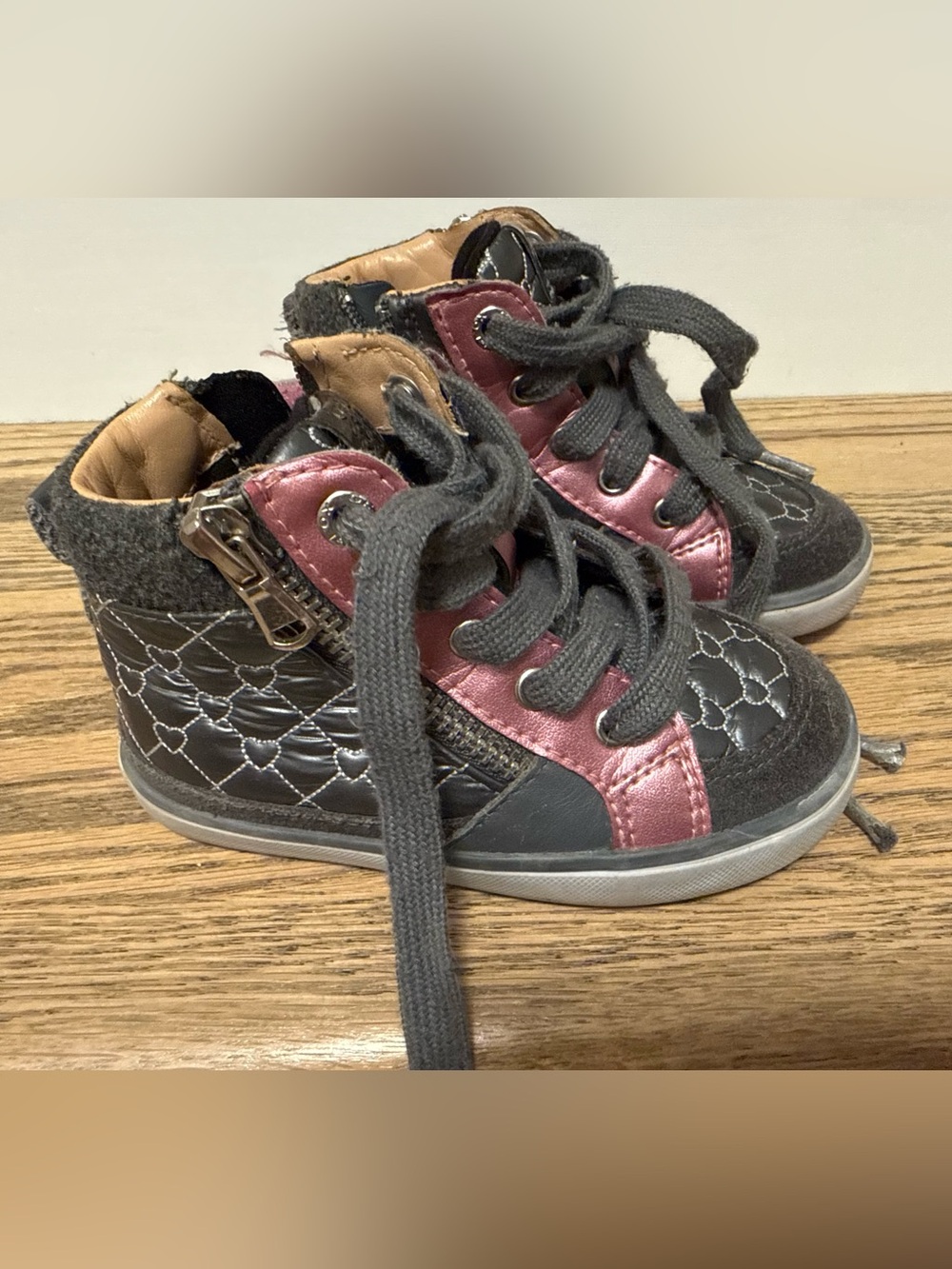 Geox Respira Genuine Leather High-Top Sneakers | Toddler US 6.5 | EU 22